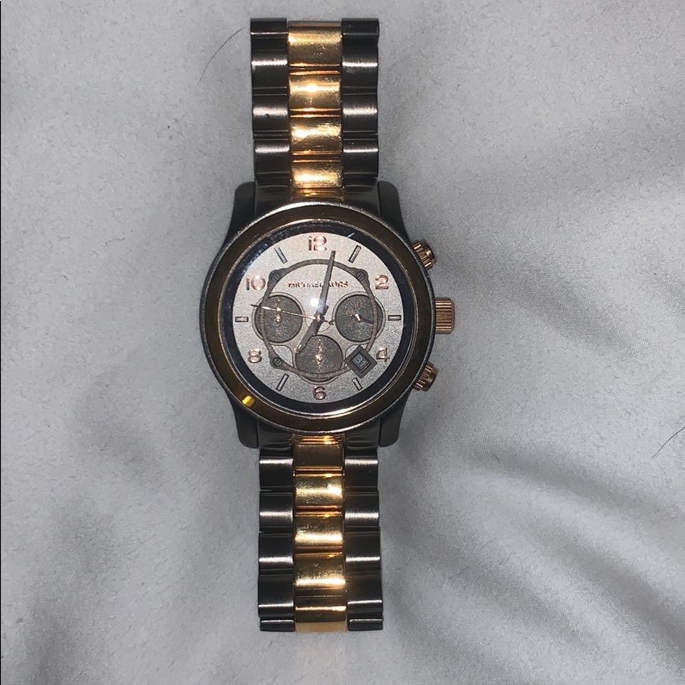 Gun Metal Rose Gold Two Tone Michael Kors Watch